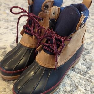 Land's End Waterproof Brown and Blue Boots